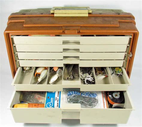 vintage metal tackle box for sale|vintage tackle boxes full.